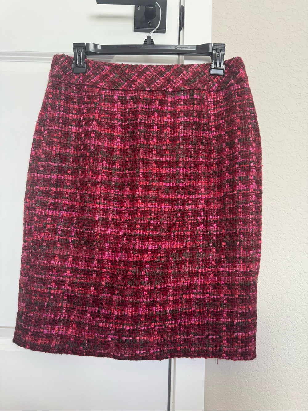 Coldwater Creek Marled Pink & Black Tweed Pencil Skirt